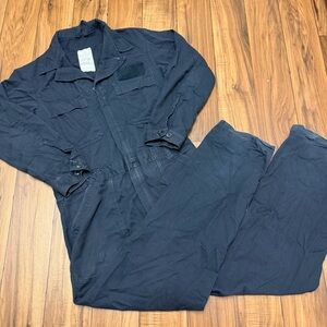 Military Utility Coveralls Flame Resistant 8405-01-619-1190 Black Men’s 42R